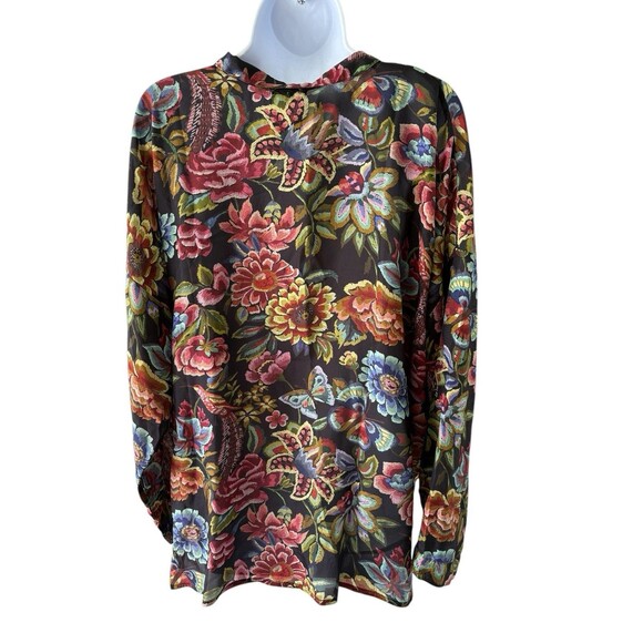 Johnny Was Sz XL The Audrey Oversized Silk Blouse NWT - Picture 4 of 8